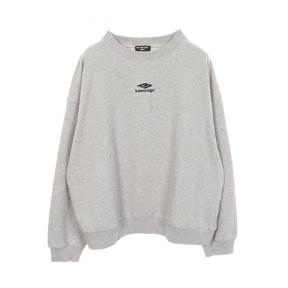 Balenciaga Sweatshirt Logo Embroidery Gray Cotton