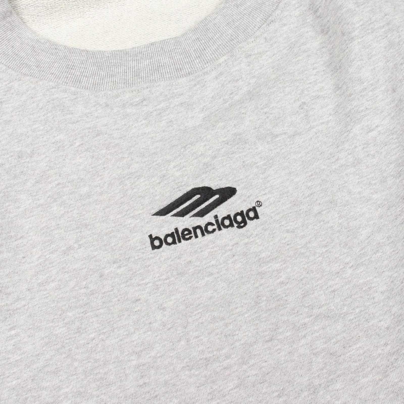 Balenciaga Sweatshirt Logo Embroidery Gray Cotton — view 6