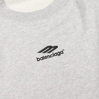 Balenciaga Sweatshirt Logo Embroidery Gray Cotton — view 6