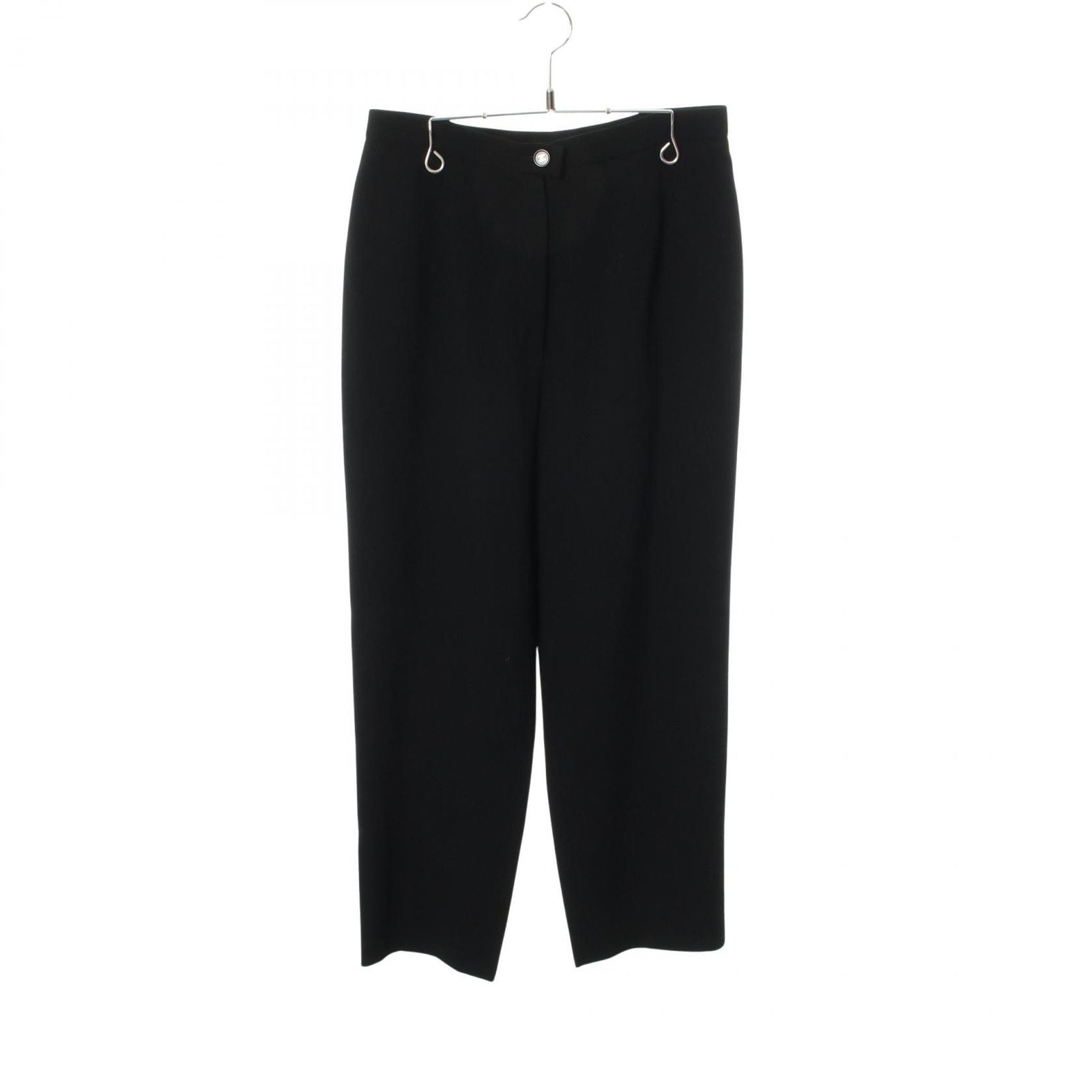 Chanel Pants CC Logo Button Tapered Wool
