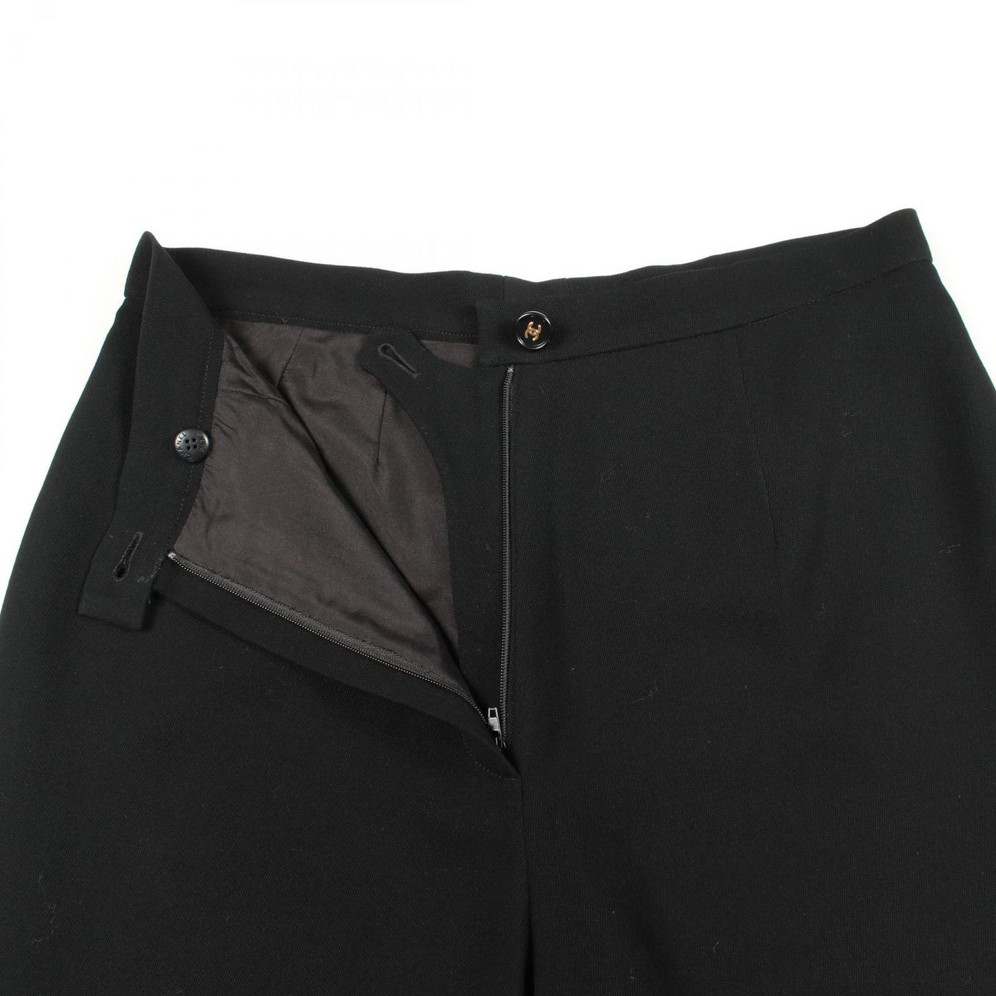 Chanel Pants CC Logo Button Tapered Wool — view 5