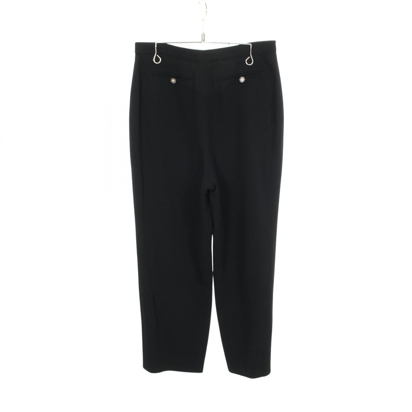 Chanel Pants CC Logo Button Tapered Wool — view 2