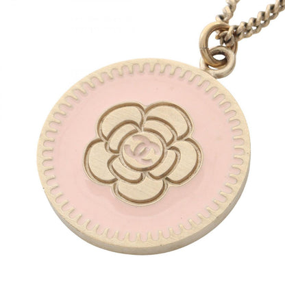Chanel Necklace Camellia CC Logo Circle Pink