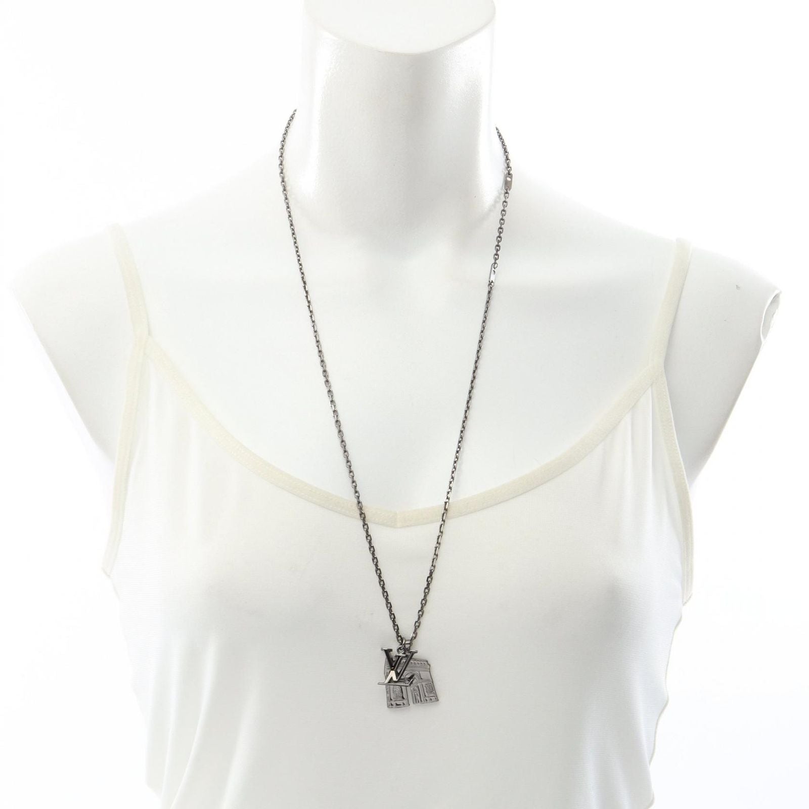 Louis Vuitton Necklace Collier Arc LV Initial City Stainless Steel — view 6