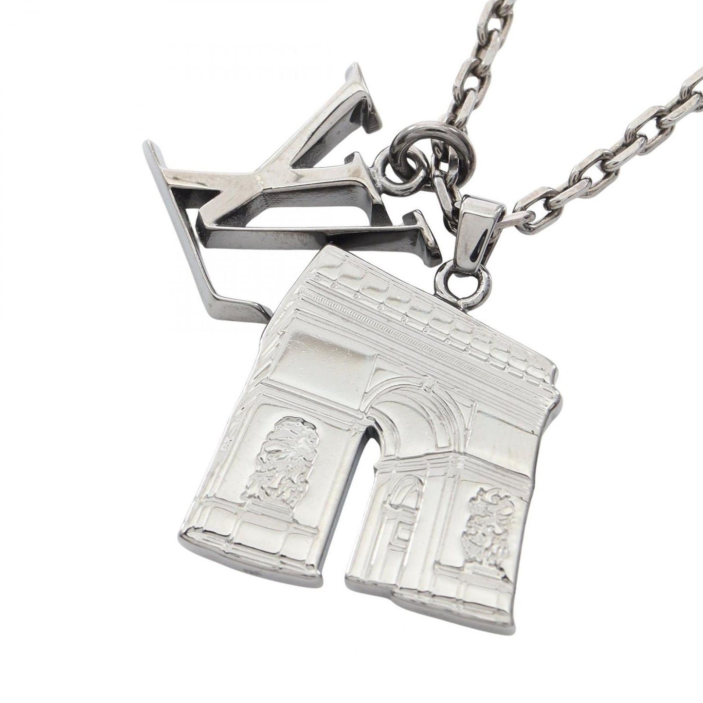 Louis Vuitton Necklace Collier Arc LV Initial City Stainless Steel