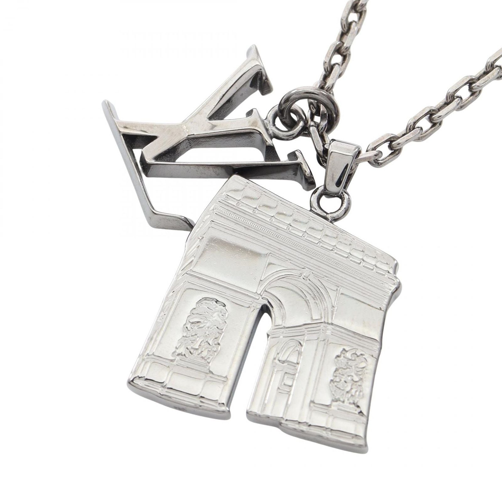 Louis Vuitton Necklace Collier Arc LV Initial City Stainless Steel