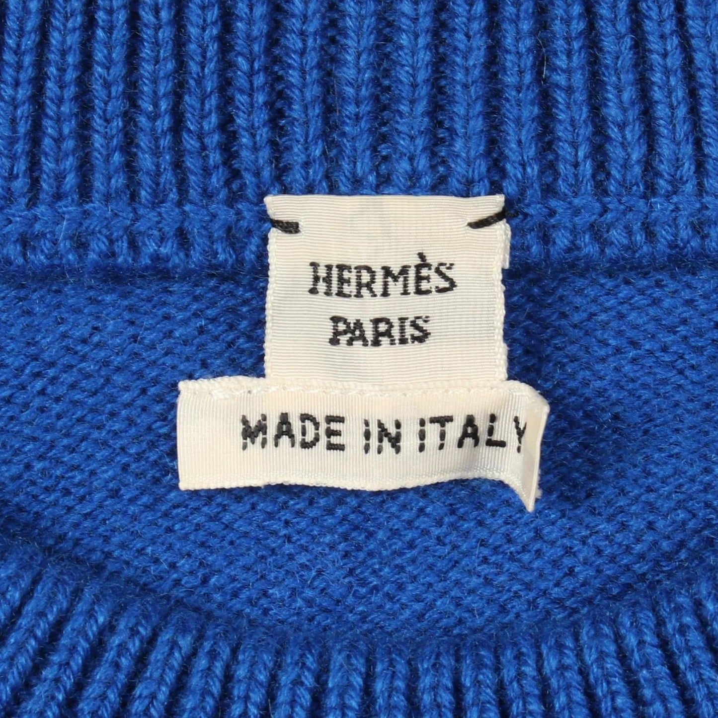 Hermes Knit Funny Ice Cream Short Sleeve Blue Cashmere Sweater — view 3