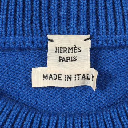 Hermes Knit Funny Ice Cream Short Sleeve Blue Cashmere Sweater — view 3