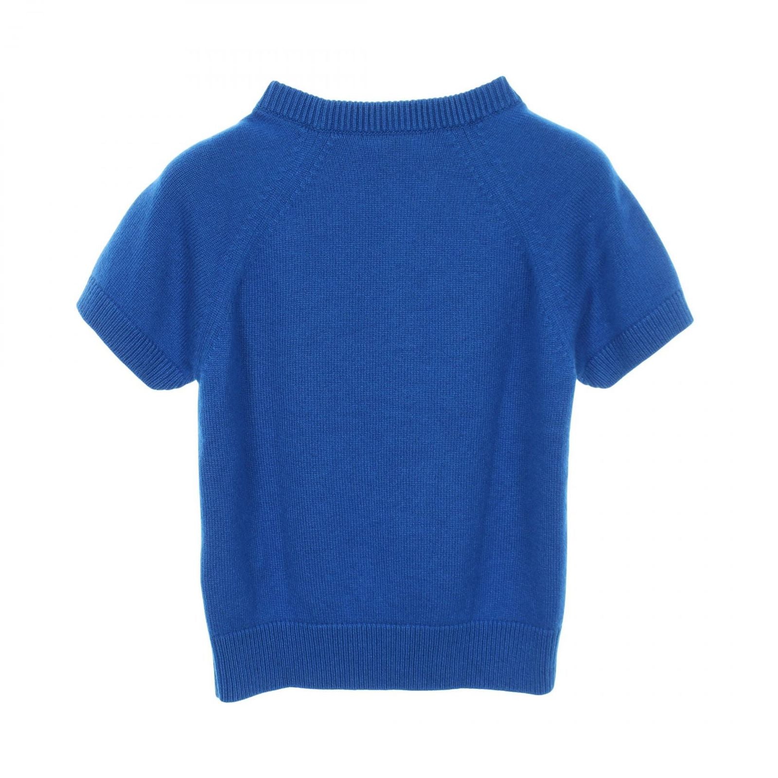 Hermes Knit Funny Ice Cream Short Sleeve Blue Cashmere Sweater — view 2
