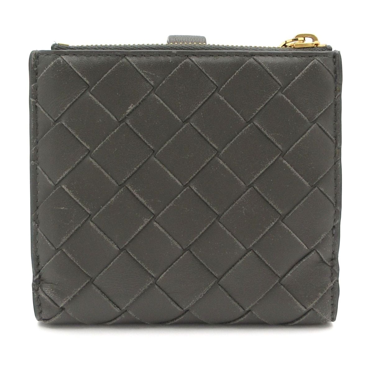 Bottega Veneta Bifold Wallet Maxi Intrecciato Dark Gray Leather — view 2