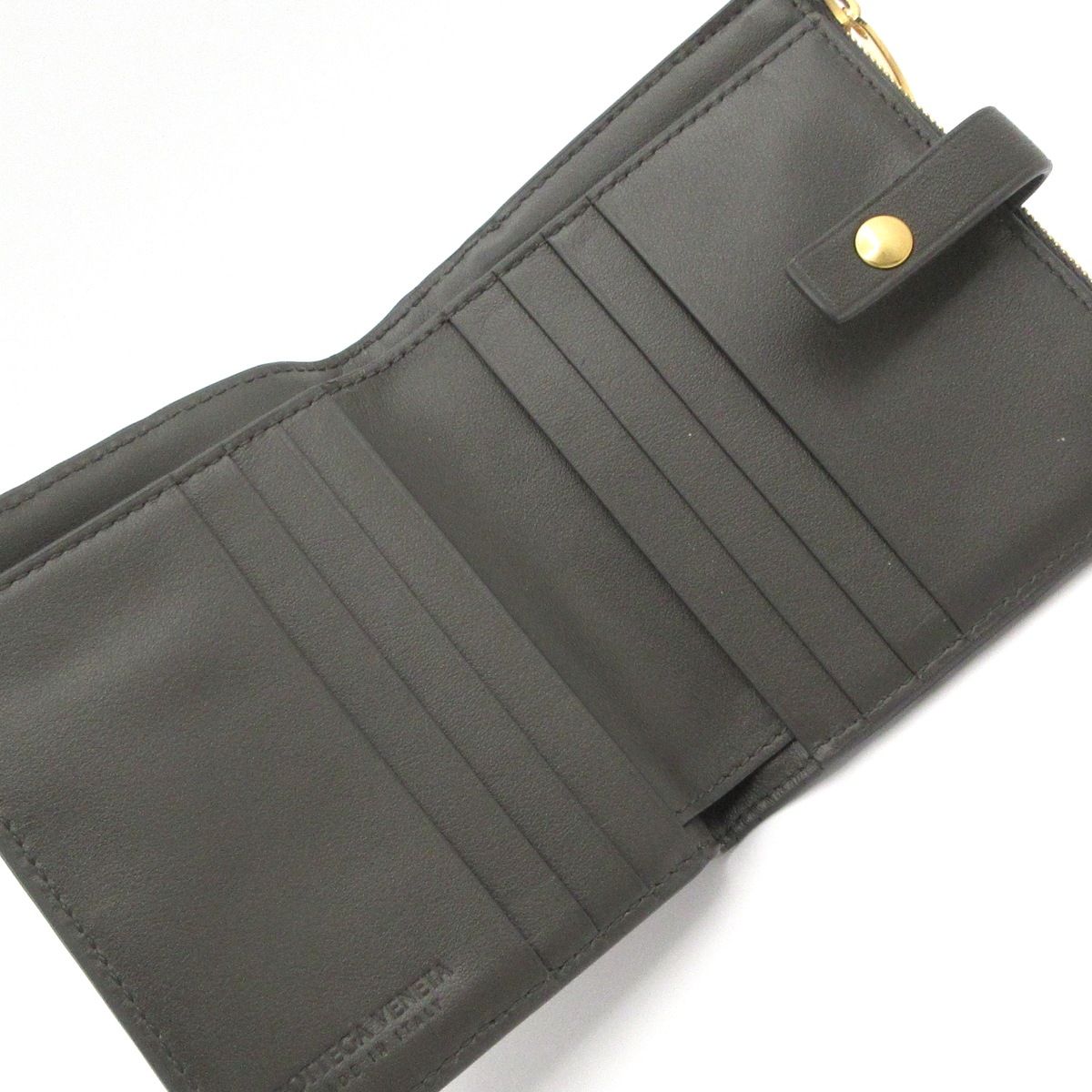 Bottega Veneta Bifold Wallet Maxi Intrecciato Dark Gray Leather — view 3