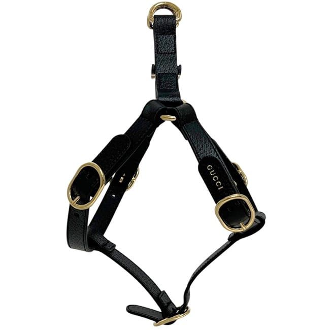 Gucci Pet Harness Black Interlocking Pet Accessory — view 2