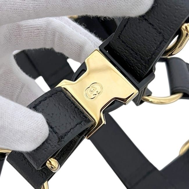 Gucci Pet Harness Black Interlocking Pet Accessory — view 7