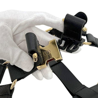 Gucci Pet Harness Black Interlocking Pet Accessory — view 8
