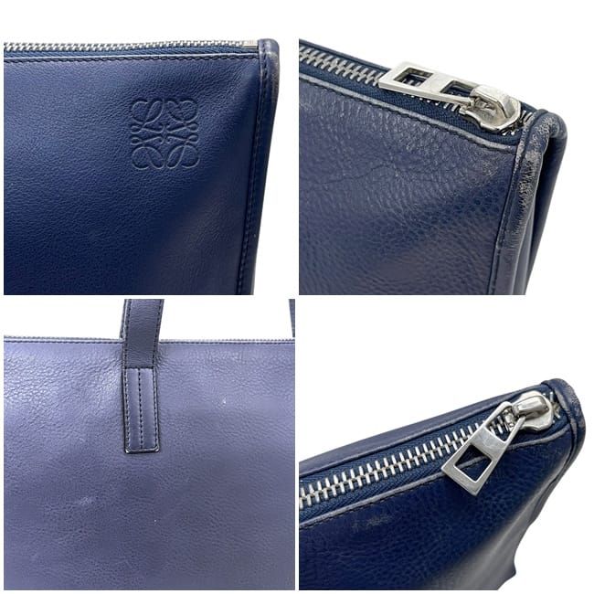 Loewe Business Bag Navy Dark Blue Anagram Document Bag Leather — view 5