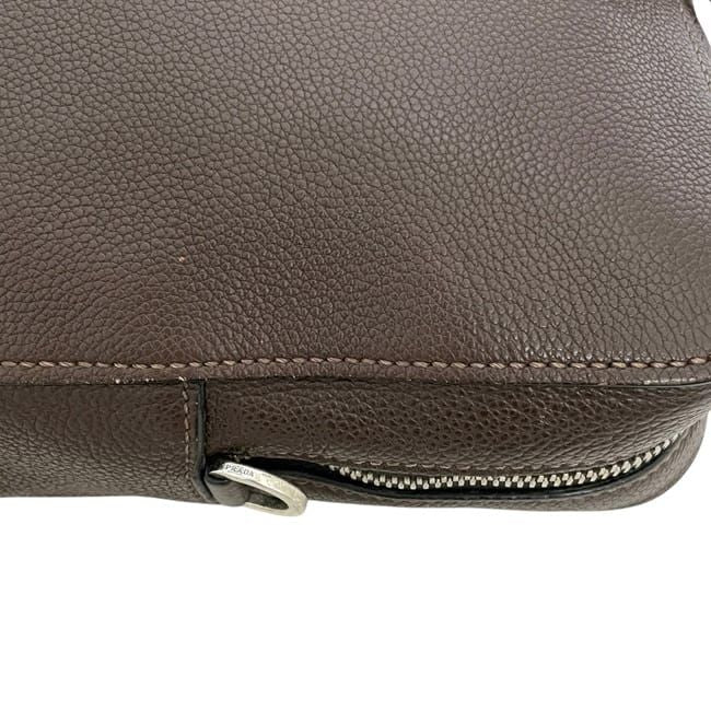 Prada Business Document Brown Briefcase Leather — view 7