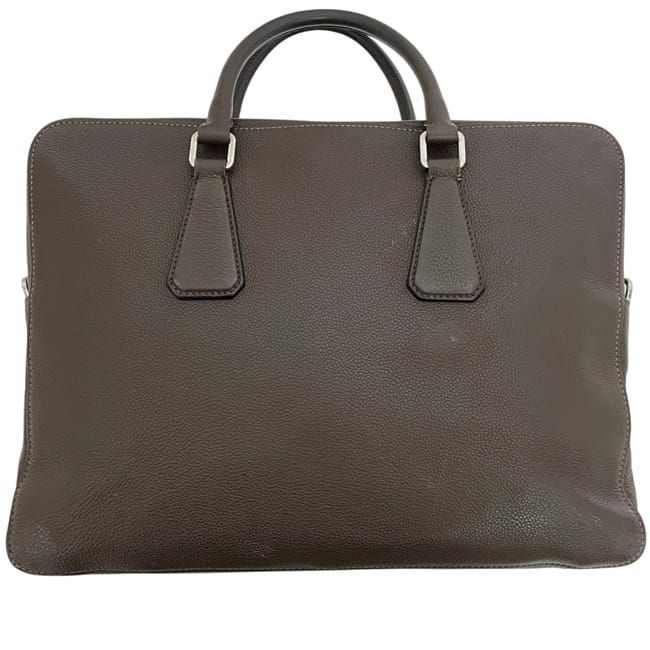 Prada Business Document Brown Briefcase Leather — view 9
