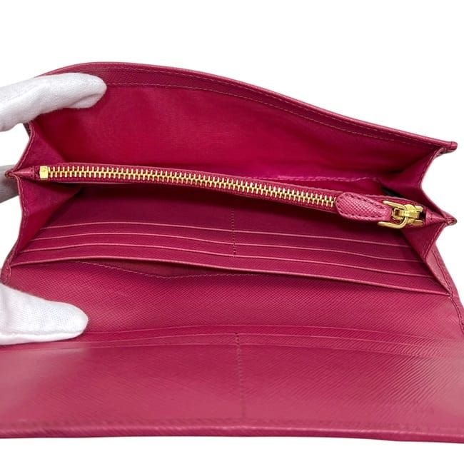 Prada Bifold Wallet Pink Peonia Orchi Rombi — view 3
