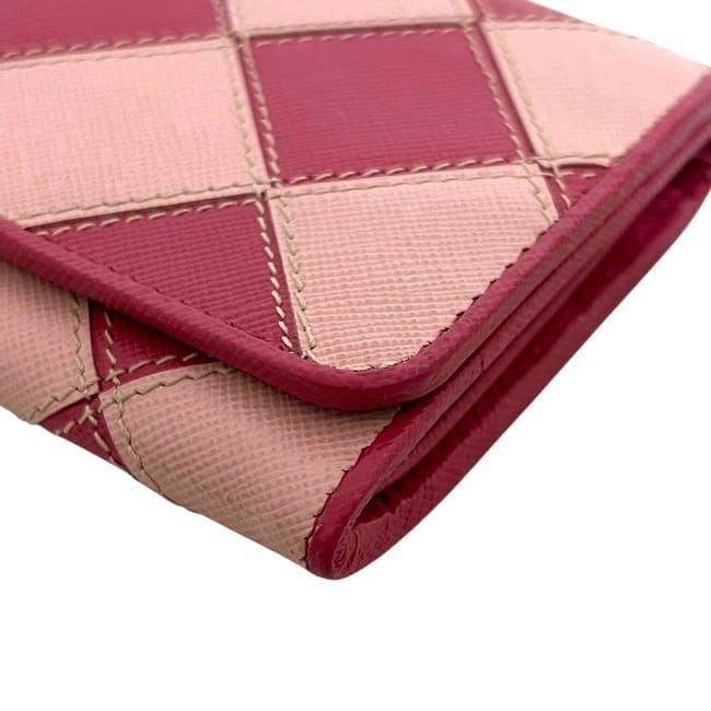 Prada Bifold Wallet Pink Peonia Orchi Rombi — view 8
