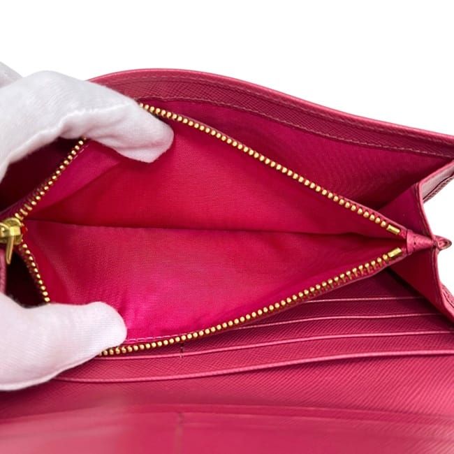 Prada Bifold Wallet Pink Peonia Orchi Rombi — view 4