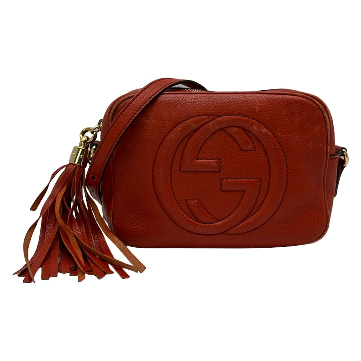 Gucci Shoulder Bag Soho Orange Tassel Leather