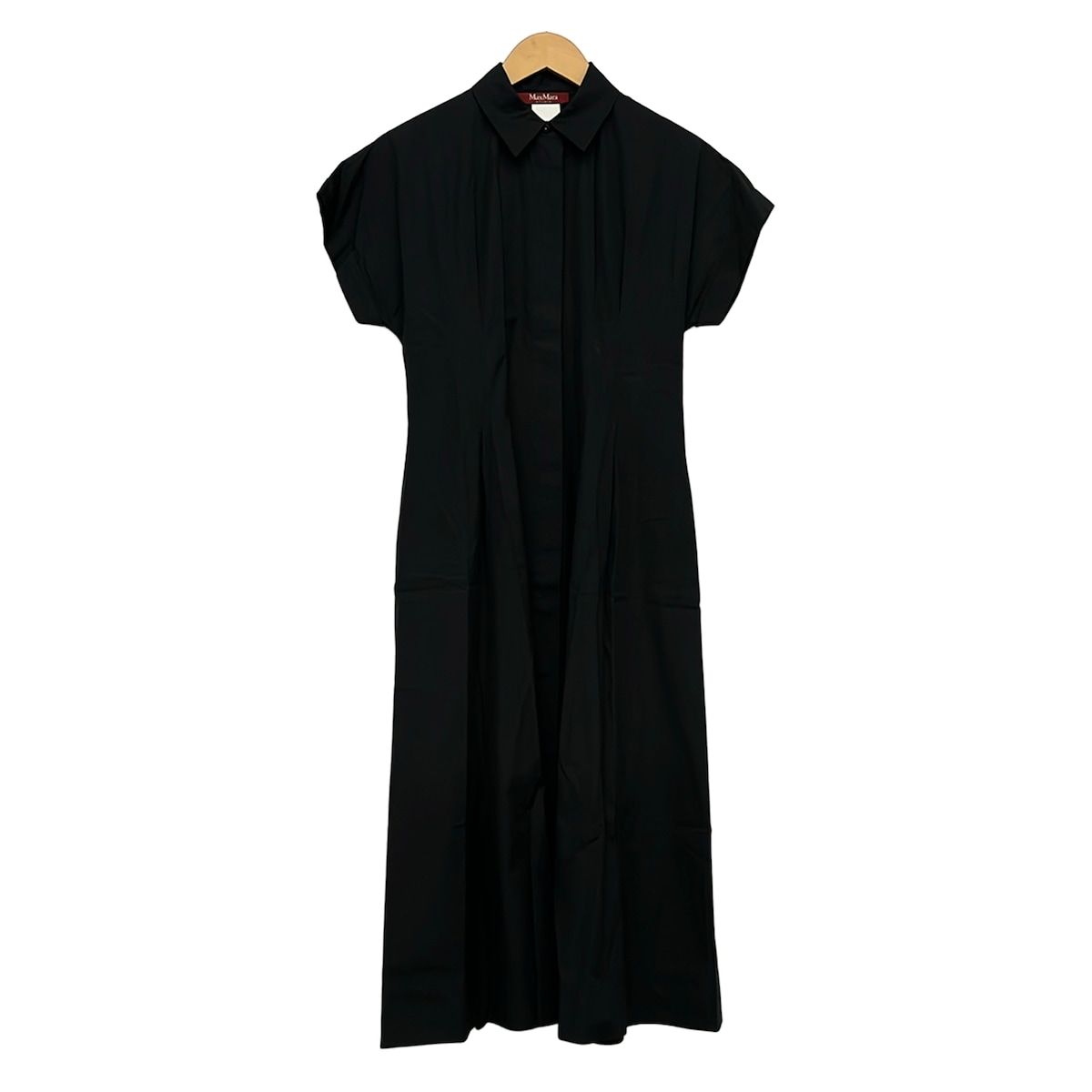 Max Mara Studio Dress 38 M Black Short Sleeve Long Shirt