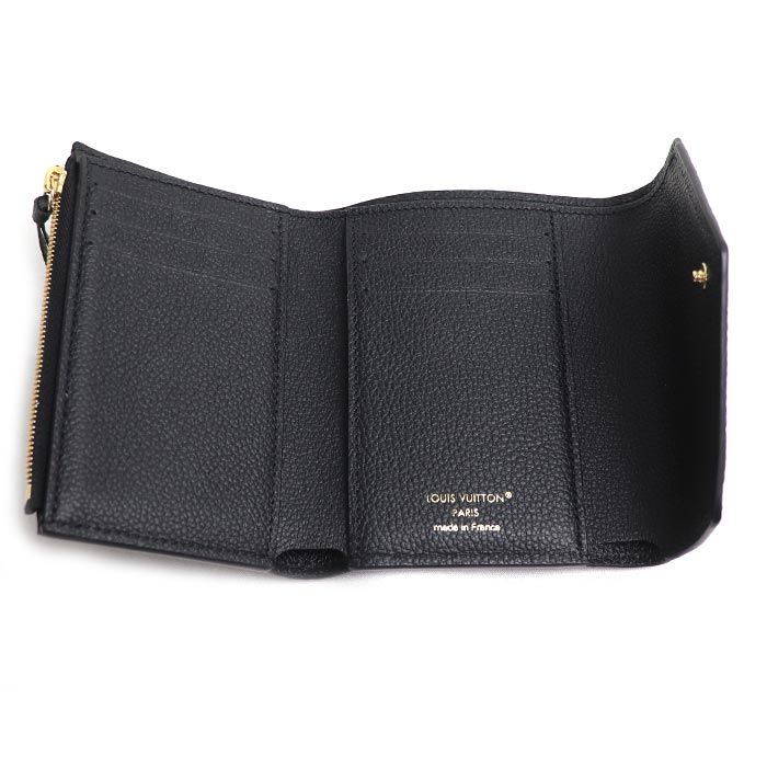 Louis Vuitton Portefeuille Victorine Trifold Wallet Monogram Empreinte Black — view 3