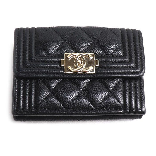 Chanel Quilted Trifold Wallet Black