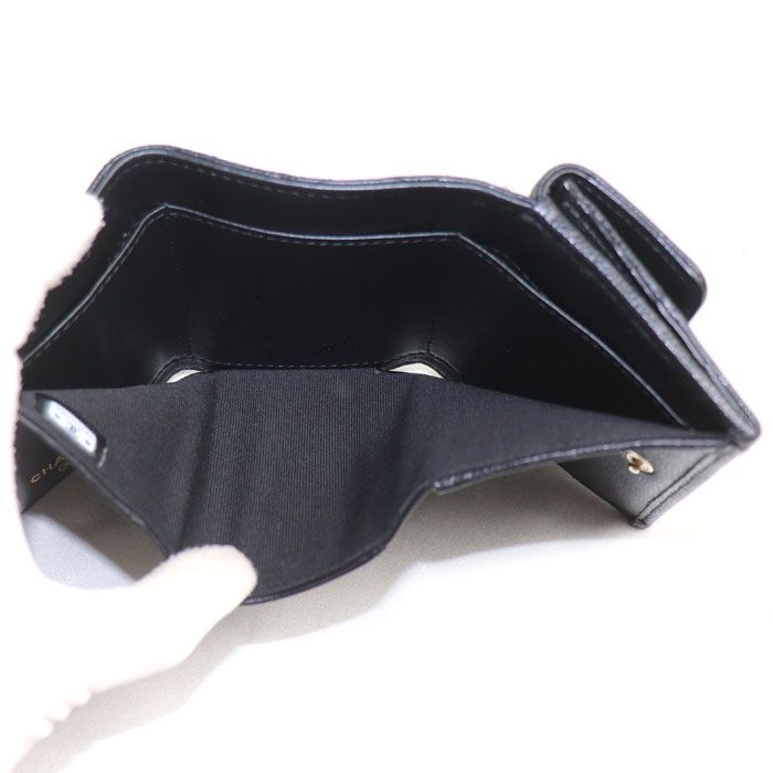 Chanel Quilted Trifold Wallet Black — view 4
