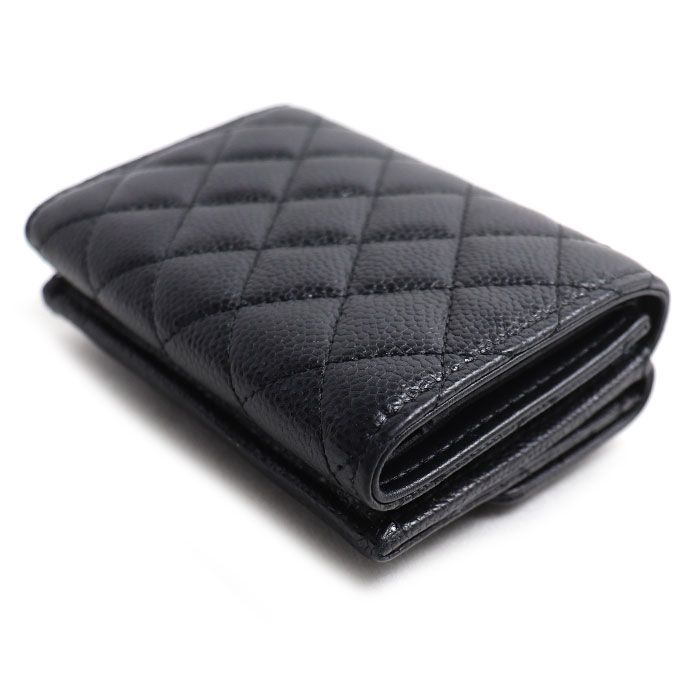 Chanel Quilted Trifold Wallet Black — view 2