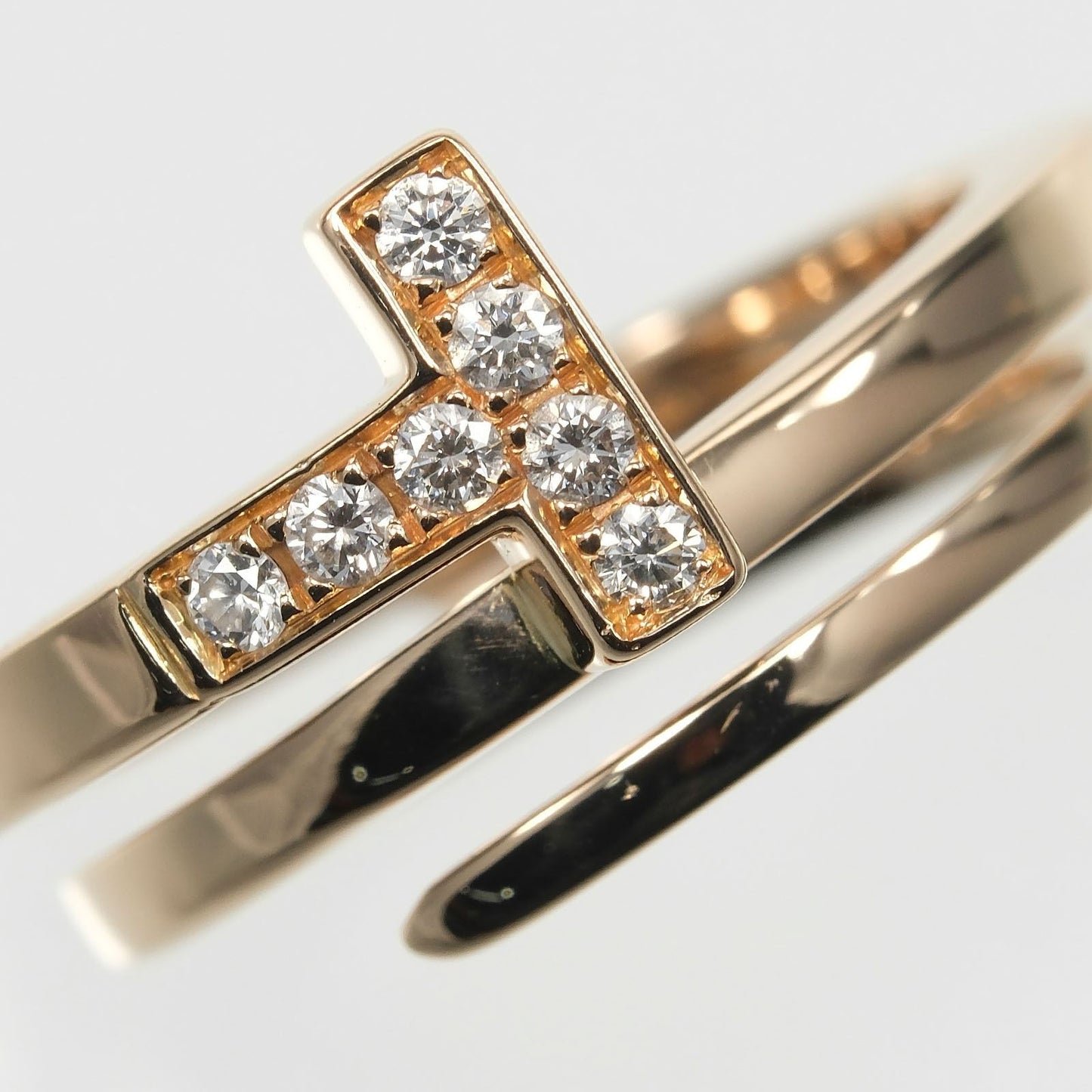 Tiffany & Co T Square Wrap Gold Diamond Ring — view 5