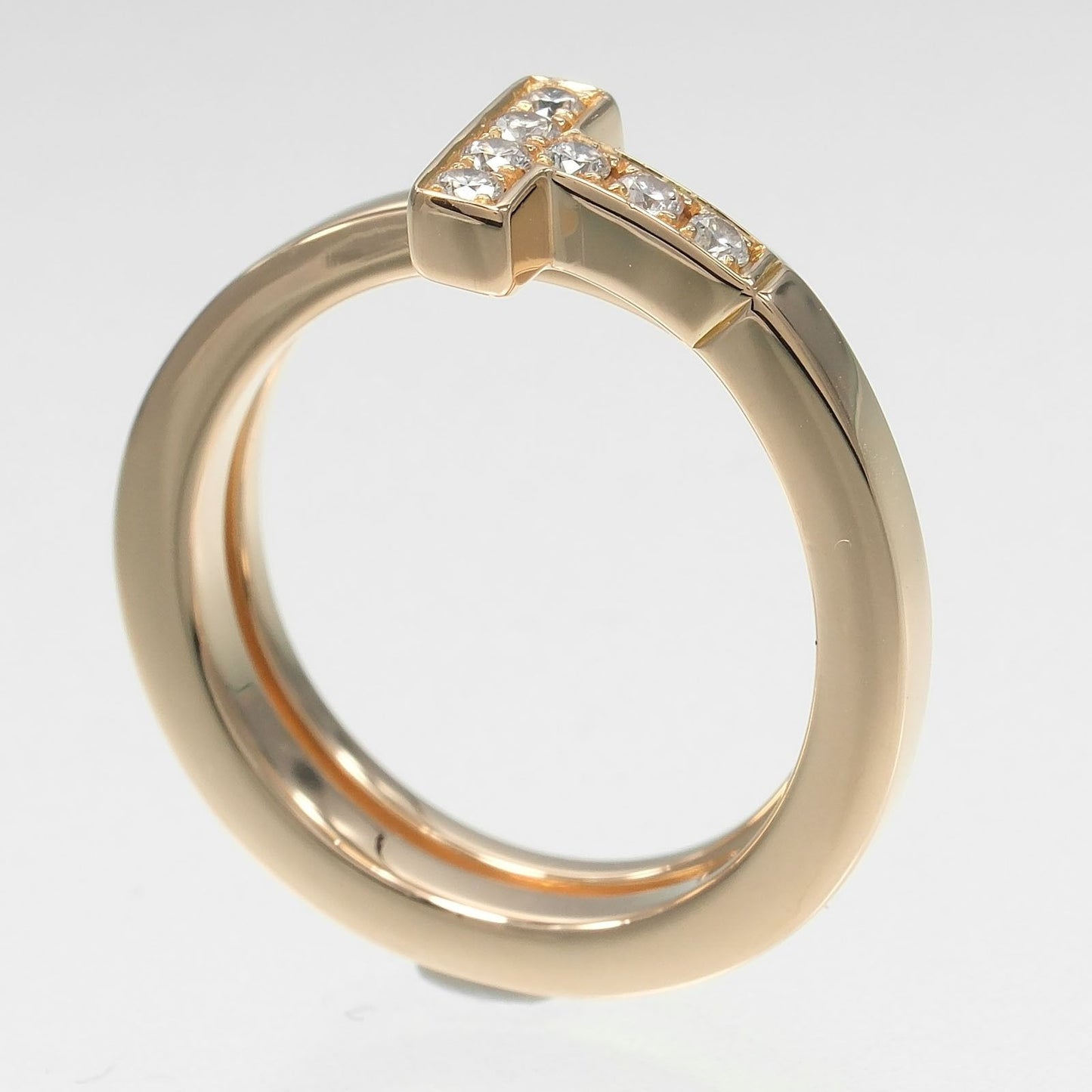 Tiffany & Co T Square Wrap Gold Diamond Ring — view 3