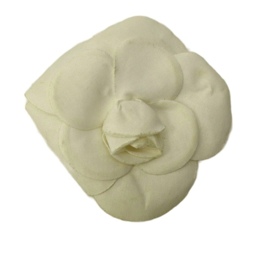 Chanel Camellia Flower Corsage Brooch White
