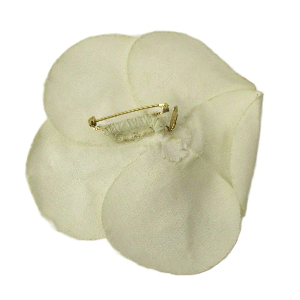 Chanel Camellia Flower Corsage Brooch White — view 3