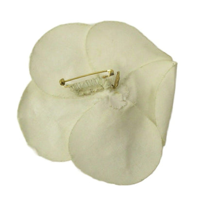 Chanel Camellia Flower Corsage Brooch White — view 3