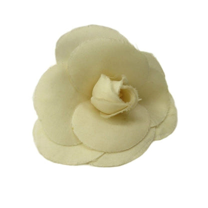 Chanel Mini Camellia Flower Corsage Brooch White