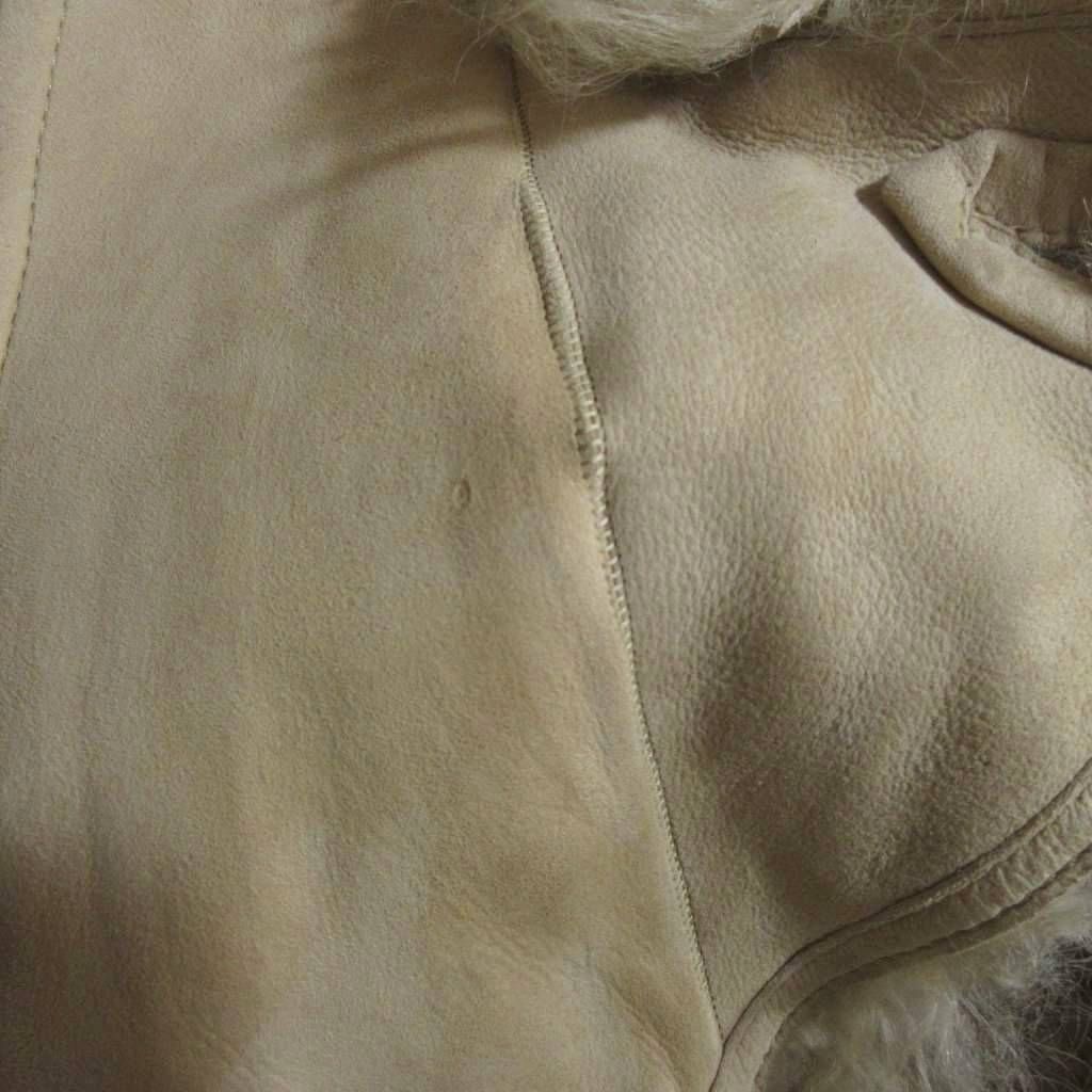 Max Mara Weekend Line Shearling Coat 36 Leather Beige Long Length Tailored — view 7