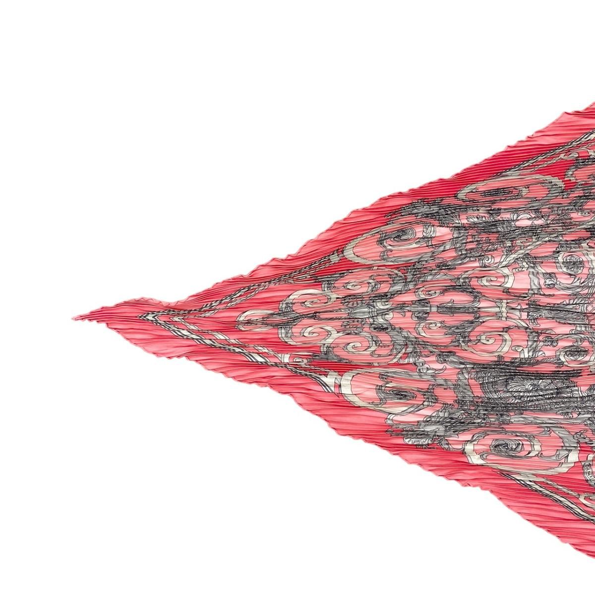Hermes Silk Scarf Carre 90 Pleated Tui Roulis Pink — view 4