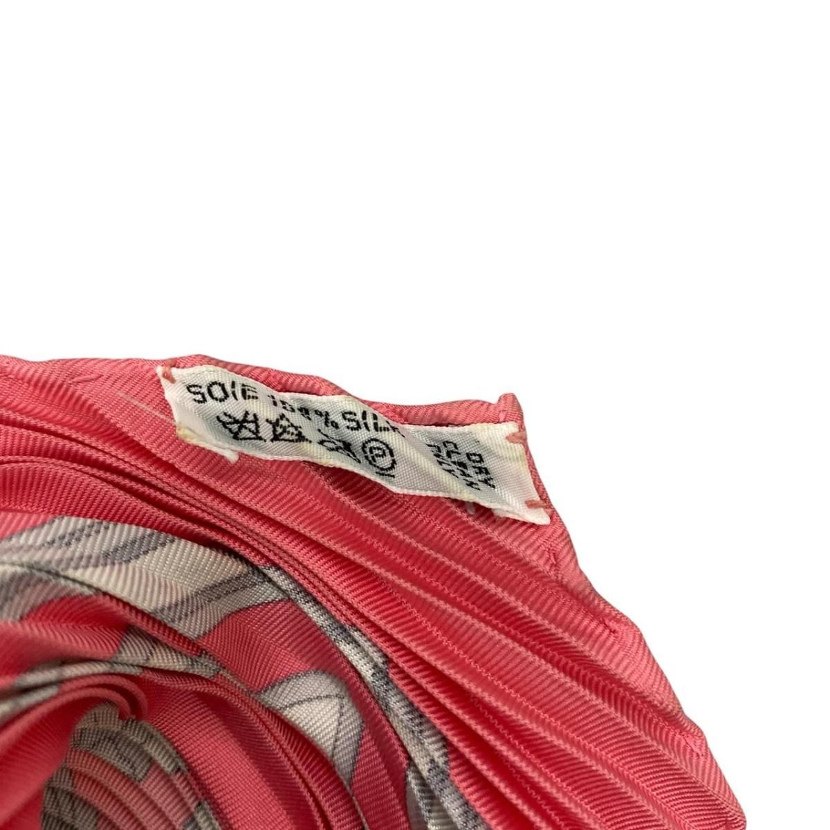 Hermes Silk Scarf Carre 90 Pleated Tui Roulis Pink — view 9