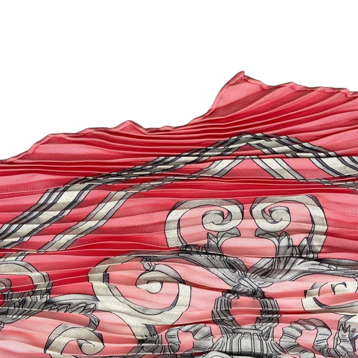Hermes Silk Scarf Carre 90 Pleated Tui Roulis Pink — view 8