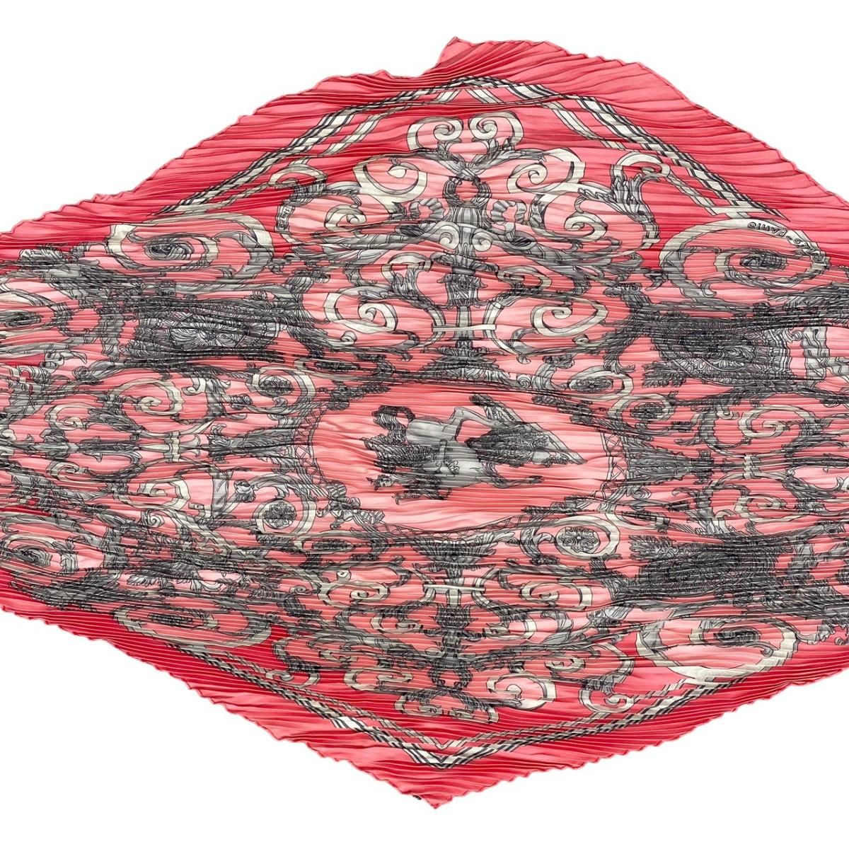 Hermes Silk Scarf Carre 90 Pleated Tui Roulis Pink — view 5