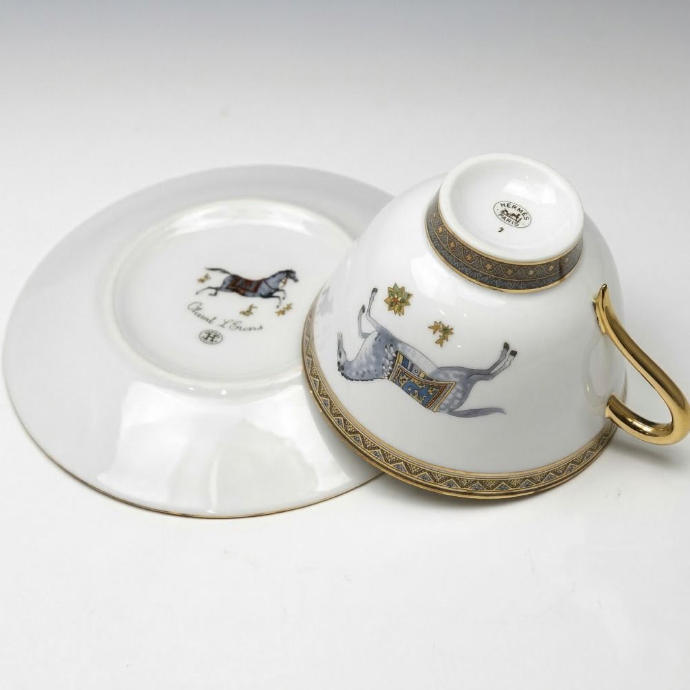 Hermes Cheval D'orient Tea Cup & Saucer Pair Luxury Western Tableware Tea C S — view 2
