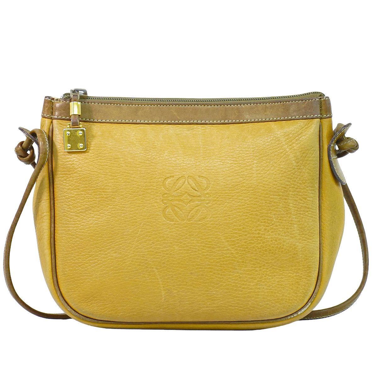 Loewe Anagram Shoulder Bag Pochette Leather Brown