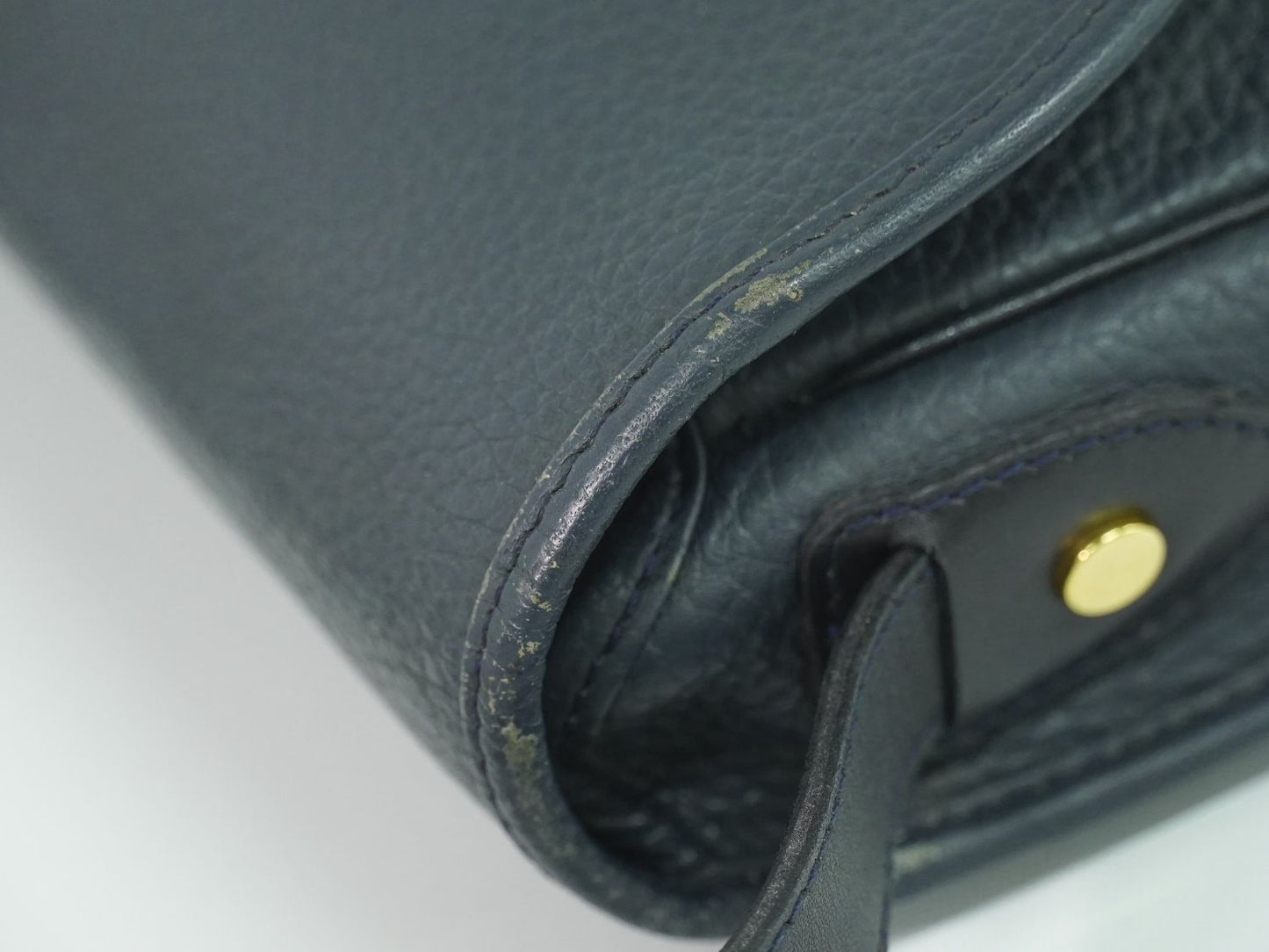 Dior Leather Shoulder Bag Pochette Navy — view 7