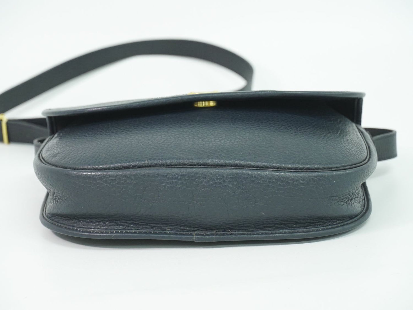 Dior Leather Shoulder Bag Pochette Navy — view 3