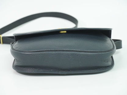 Dior Leather Shoulder Bag Pochette Navy — view 3