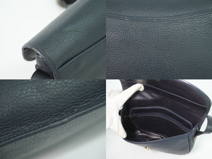 Dior Leather Shoulder Bag Pochette Navy — view 8
