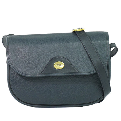 Dior Leather Shoulder Bag Pochette Navy