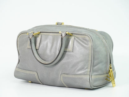 Loewe Amazona 28 Anagram Mini Boston Bag Leather Gray — view 2