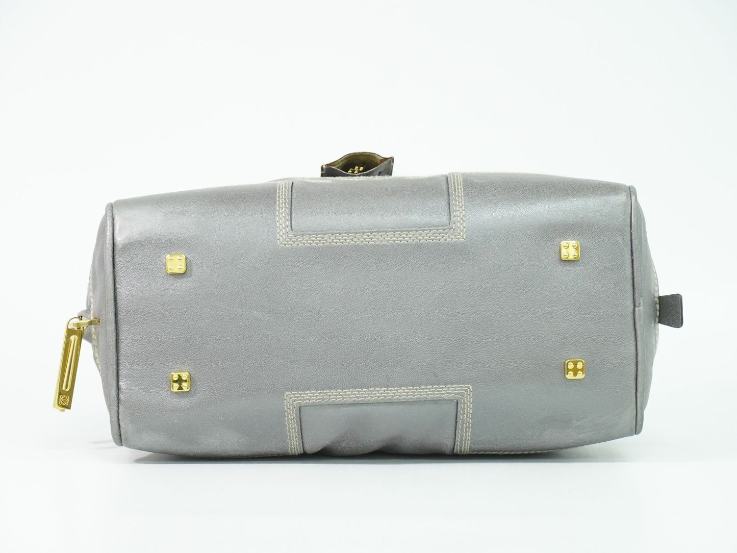 Loewe Amazona 28 Anagram Mini Boston Bag Leather Gray — view 3